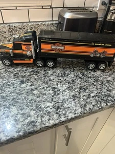 Vtg '92 Buddy L Harley Davidson Kenworth 18 Wheeler Sonic Hauler Collectable Toy - Picture 1 of 10