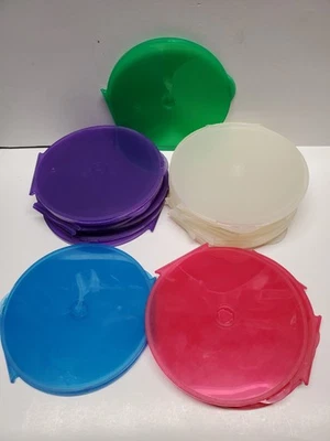 Fundas de CD redondas colores surtidos ClamShell CD/DVD fundas NUEVO lote de 25 Foto 1 de 4