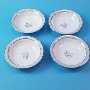 Noritake China Lilly Bells 5556 4er Set Dessertschalen Platinrand MCM - Bild 1 von 8
