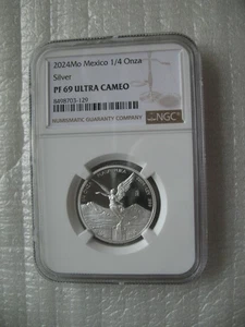 Moneda de Plata Prueba México 2024 Libertad 1/4 Onza NGC PF69 - Imagen 1 de 4