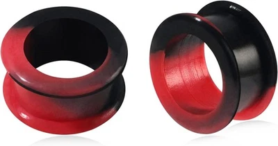 2件装多彩厚硅胶耳皮肉质隧道塞耳规耳环 — 第 1/4 张图片