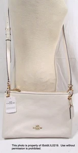 NEU COACH PEBBLED ELFENBEINFARBENE LEDERHANDTASCHE Crossbody Schultertasche F76645 MIA - Bild 1 von 11
