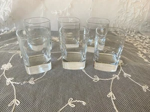 Juego De Colección De 6 Gafas Cordiales Strauss Luigi Bormioli Transparente Cuadrado Tiro Años 80 - Imagen 1 de 5