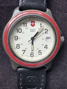 Marlboro Adventure Team Swiss Army Watch New Battery Red Bezel 36mm *SEE NOTES* - Picture 1 of 17