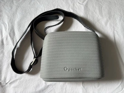 O Pocket Bag FullSpot Italian Crossbody Slide Purse Made In Italy Gray Grey - Image 1 of 4
