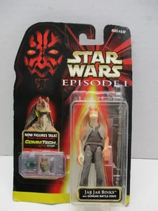 Star Wars Episode 1 Jar Jar Binks w/ Gungan Battle Staff Action Figure CommTech - Picture 1 of 15
