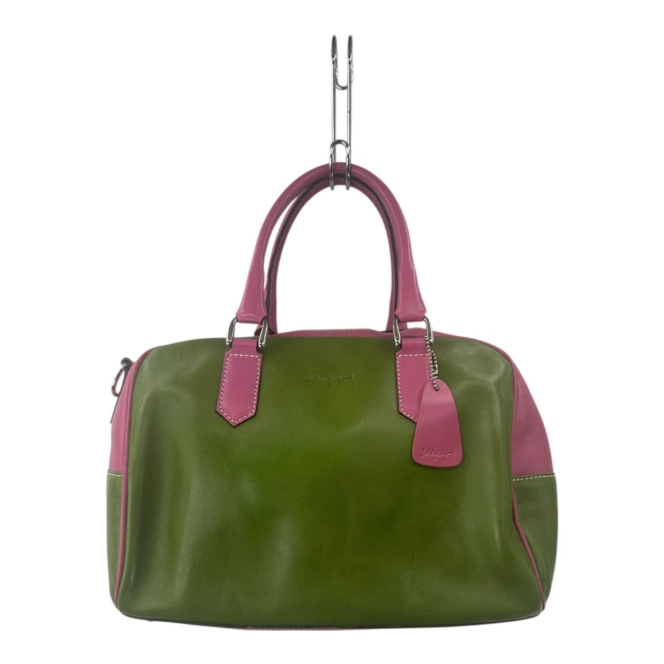 Bolso de mano de cuero rosa verde JAMAH bolso médico asa superior cartera vintage Foto 1 de 4