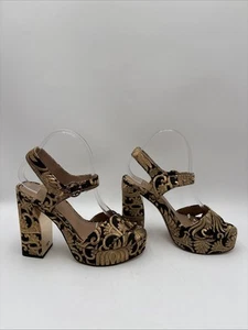 Tory Burch Women’s Loretta Platform Sandals Black/Gold Size 8.5 - Picture 1 of 5