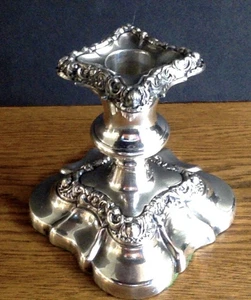 Vintage Kerzenständer Silber Teller über Kupfer Kegel verziert Barock Design - Bild 1 von 5