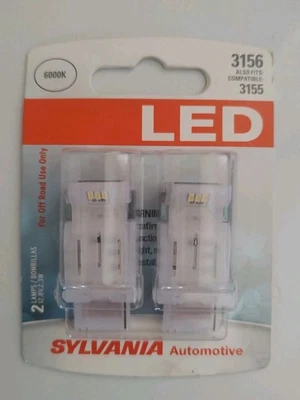 Светодиодная лампа Sylvania 3156 белая 6000K две лампы стоп-тормоз задняя замена обновление оригинальная - Изображение 1 из 2