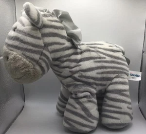 Baby Gund Plush Zeebs Zebra Gray White Striped 10" - Picture 1 of 5