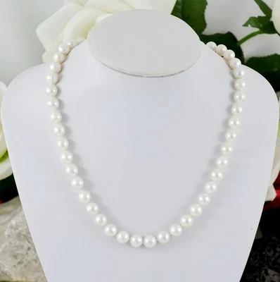 Damen-Ketten,Echte Süßwasser-Natur-Perlen-Kette 30,35,40,45,50,55,60cm Neu 1 St. - Bild 1 von 2