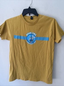 VINTAGE BLINK 182 crappy punk rock Yellow T Shirt Med Funny RARE Rabbit - Picture 1 of 3