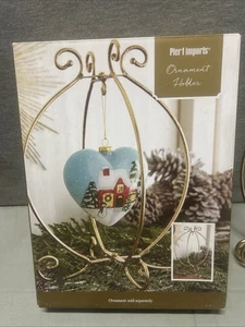 Pier 1 One Imports Metal Tono Dorado Adorno de Navidad Soporte Expositor - Imagen 1 de 2