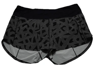 Lululemon Speed Up Short Long 4" Labyrinth Black Light Cast Black Women’s Size 8 - Picture 1 of 11