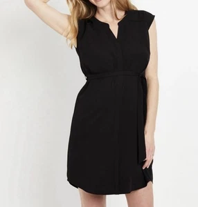 NWT Jones New York Cap Sleeve Wear to Work V-Neck Belted Little Black Dress 10 - Afbeelding 1 van 14