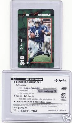 Tarjeta telefónica Pro Line Intensa Jim Harbaugh 1996 $10/1130 ~ Múltiples ~ Michigan Foto 1 de 1