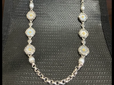 "Collar madreperla Konstantino Hestia oro 18k plata esterlina 18"" nuevo con etiquetas" Foto 1 de 4