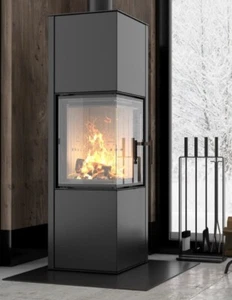 EEK A+ Eck-Kaminofen Hitze SIGA, raumluftunabh. -6,5kW - Bild 1 von 8