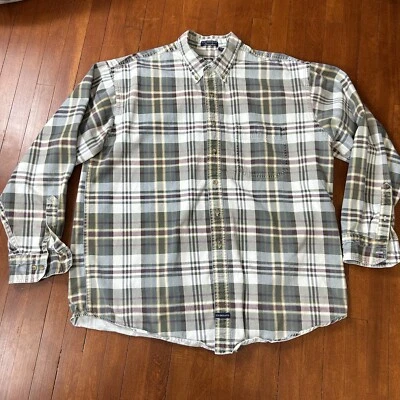 G.H. Bass Shirtmakers Mens XL Long White Plaid Long Sleeve Button Down Western - Image 1 of 4