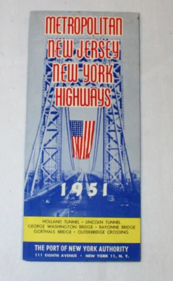Metropolitan New Jersey 1951 New York Highways Autoridad Portuaria Túnel Holanda Foto 1 de 3