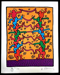 Keith, Haring Lithograph COA Original Signed & Numbered Pencil A Hand Stamp - Picture 1 of 9