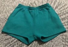 Vintage Sweat Shorts Women Midium Weave Cross Knit USA Green