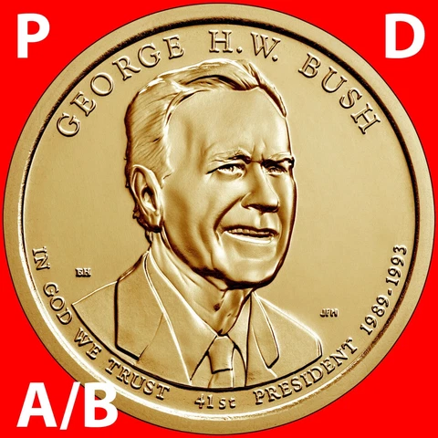 2020-P&D GEORGE H.W. BUSH PRESIDENTIAL DOLLAR SET of 4 (P & D - Type A & B) Cover