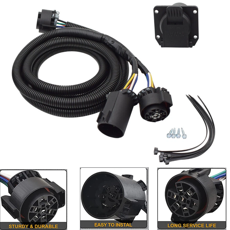 Se adapta a Ram 3500 2011-2019 56070 7' quinta rueda y arnés de cableado de cuello de cisne Foto 1 de 4