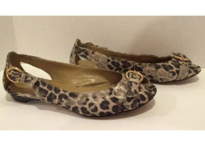 Stuart Weitzman Chitchat Open Toe Ballet Flats Faded Leopard 6.5 $329 - Image 1 of 4