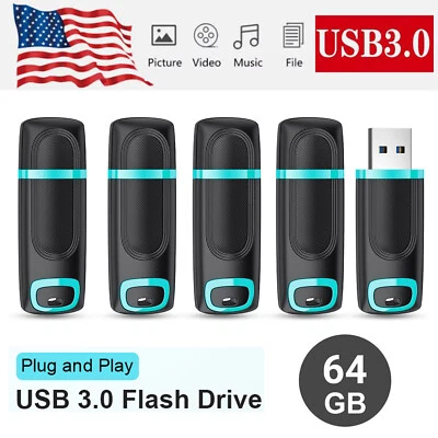 USB 3.0 64GB USB Flash Drive Memory Stick Pen Thumb Drive High Speed 80MB/s Lot - Image 1 of 4