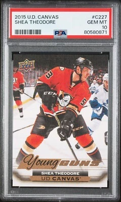 PSA 10 Shea Theodore 2015-16 Upper Deck Series 2 Young Guns Canvas #C227 NHL - Image 1 of 2