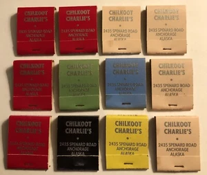 12ct Chilkoot Charlie's Bar Pub Matchbook Lot Unused 1980’s Anchorage Alaska - Picture 1 of 3