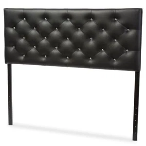 Baxton Studio Viviana Modern and Contemporary Black Faux Leather Upholstered - Picture 1 of 5