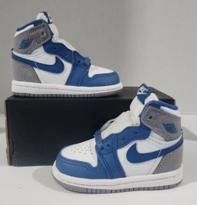 Air Jordan 1 Retro High OG True Blau/Weiß/Grau (Td) Gr. 4c Neu FD1413 410 ohne Deckel - Bild 1 von 7