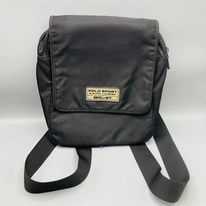 Polo Sport Ralph Lauren Black Backpack School Rare Style 13" x 11" - Picture 1 of 6