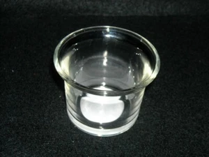 Tealight or Votive Candle Holder, Oyster, Glass, Clear, 2" by 2" New - Picture 1 of 3