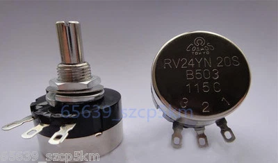 COSMOS/TOCOS RV24YN  20S B503 Potentiometer, 50K OHM Long Life Panel Pot W/ Knob - Image 1 of 4