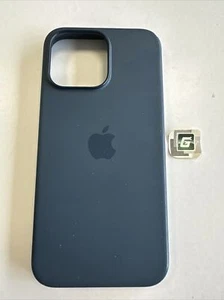 Apple Silicone Case with MagSafe for iPhone 15 Pro Max 6.7" Storm Blue Genuine - Picture 1 of 7