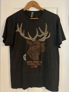 Rocky Mountain National Park Adult Brown Heather Elk T-Shirt - Size M - Picture 1 of 3