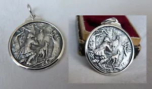 St. Hubertus Patron der Jäger Anhänger Silber 925 - Bild 1 von 2