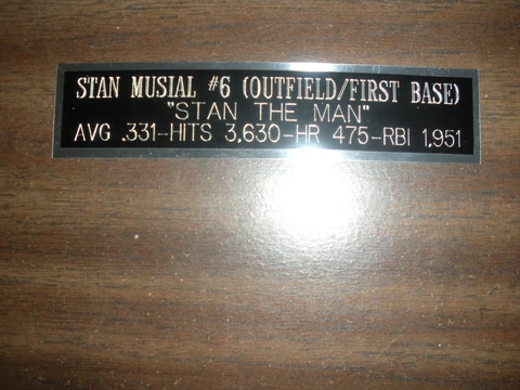 STAN MUSIAL (CARDINALS) ENGRAVED NAMEPLATE FOR PHOTO/DISPLAY/POSTER Cover