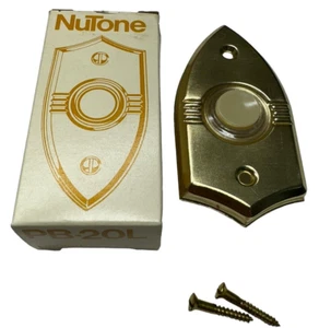 Vintage NuTone PB-20L Pushbutton Lighted Door Bell Mt. Vernon Gold Anodized - Picture 1 of 8