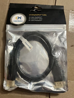 Cable Matters DisplayPort 3ft Black Model: 102005 - Image 1 of 3