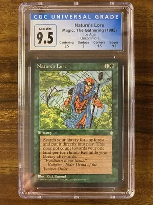 MTG✨NATURE’S LORE✨Ice Age CGC 9.5 GEM MINT UNCOMMON Sorcery 1995 POP 1 ! - Image 1 of 4