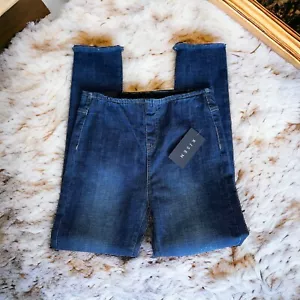 Risen Pull On High Rise Dark Wash Blue Denim Skinny Jeans Size Medium NWT - Picture 1 of 11