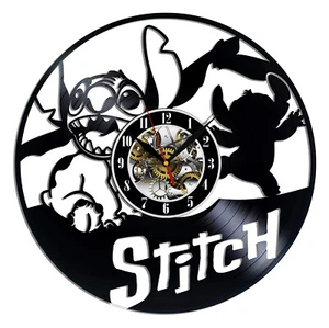 Stitch Disney Vinilo Reloj de Pared Discos Decoración del Hogar Arte Regalo Cumpleaños Fiestas - Imagen 1 de 3