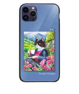 Silicone Phone Case for iPhone 14 Pro - Cat Water Painting Drawing Picture - Picture 1 of 2