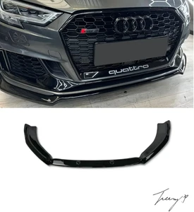 Audi RS3 (8V) Facelift (2017-2020) Front Lip Splitter (Gloss Black) - Picture 1 of 3