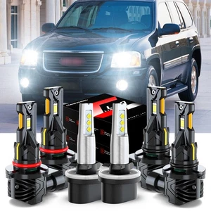 LED Headlight High Low Beam + Fog Light Bulbs Combo For GMC Envoy 2002-2008 2009 - Picture 1 of 21